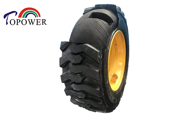 高空作业平台车车轮10-16.5聚氨酯填充轮胎PU泡沫填充实心轮胎